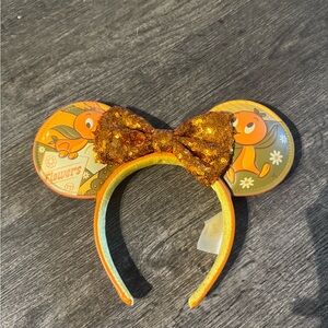 Orange Bird Sequin Bow Mouse Ears Headband